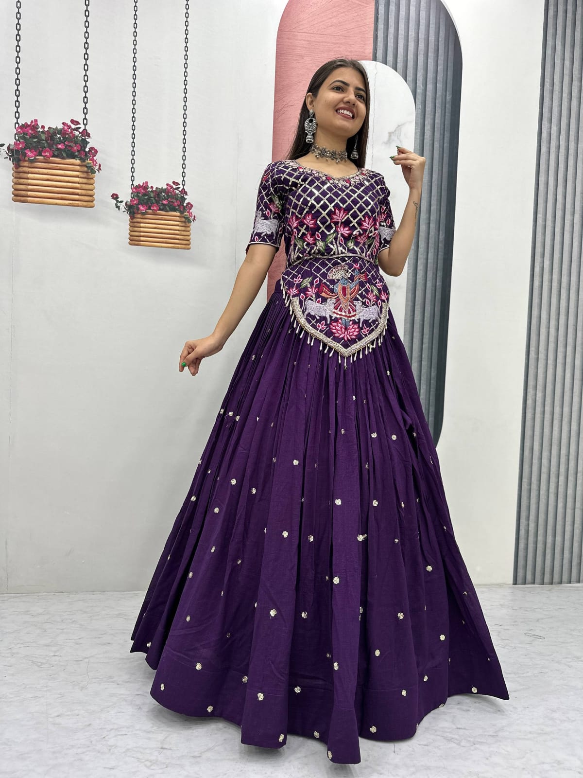 Purple Ready to Wear Designer Bridesmaid Lehenga choli With Dupatta