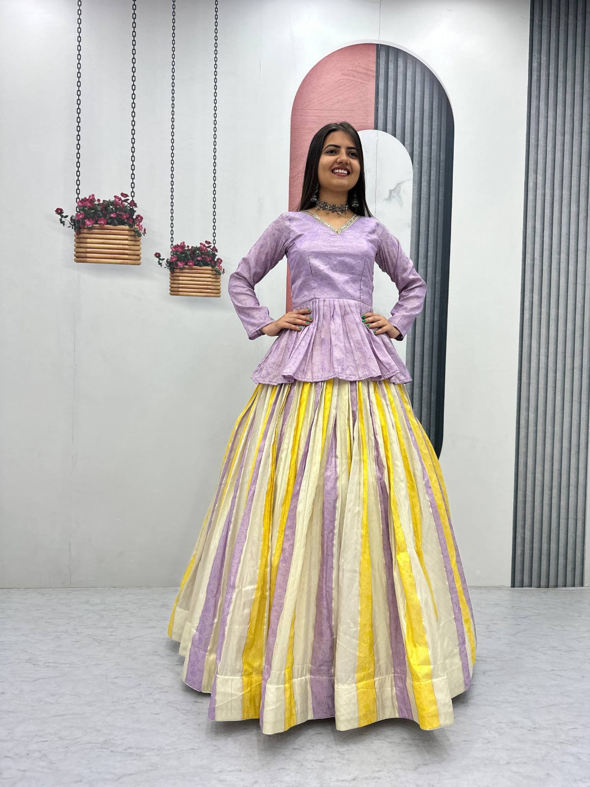 Ready-to-Wear Indo-Western Lehenga with Peplum Blouse