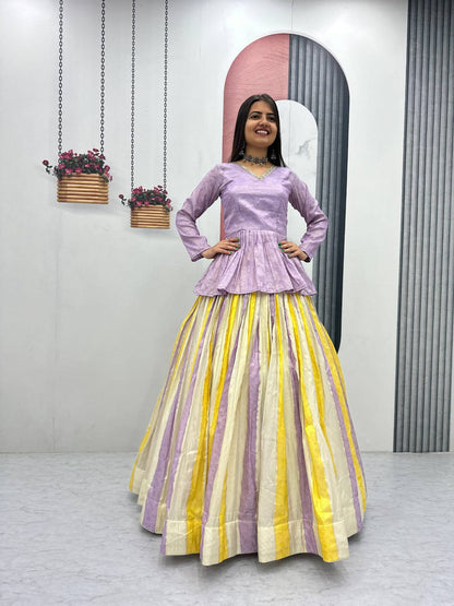 Ready-to-Wear Indo-Western Lehenga with Peplum Blouse