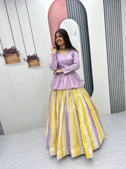 Ready-to-Wear Indo-Western Lehenga with Peplum Blouse