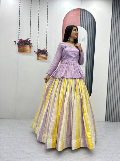 Ready-to-Wear Indo-Western Lehenga with Peplum Blouse