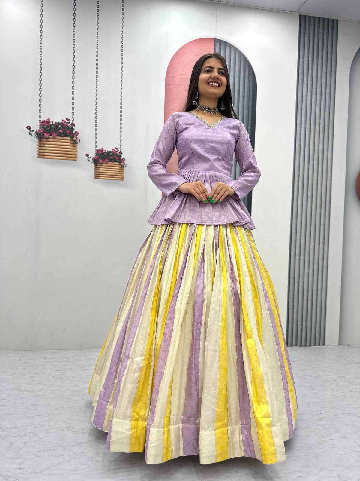 Ready-to-Wear Indo-Western Lehenga with Peplum Blouse