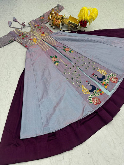 Lavender Ready to Wear Indo Western Lehenga Choli