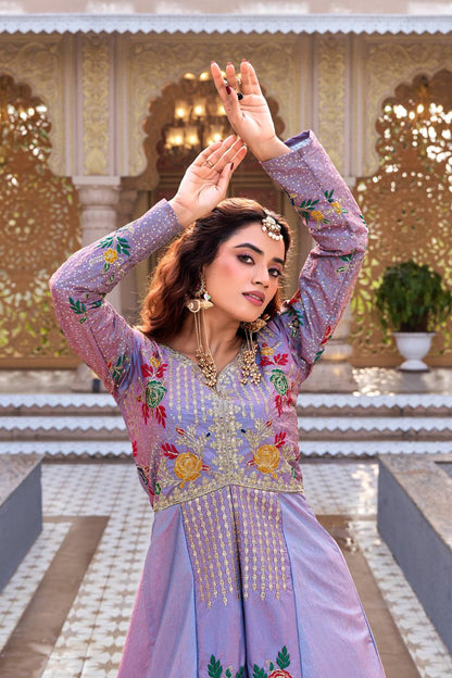 Lavender Ready to Wear Indo Western Lehenga Choli