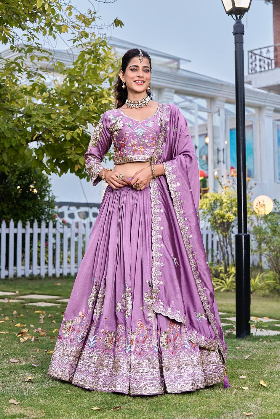 Lavender Ready to Wear Designer Bridesmaid Lehenga choli With Dupatta