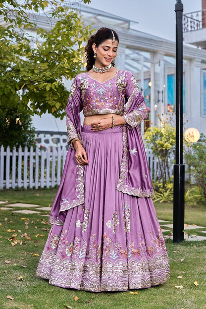 Lavender Ready to Wear Designer Bridesmaid Lehenga choli With Dupatta