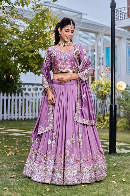 Lavender Ready to Wear Designer Bridesmaid Lehenga choli With Dupatta