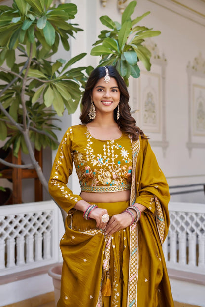 Master Yellow Ready to Wear Designer Bridesmaid Lehenga choli With Dupatta