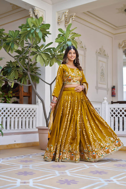 Master Yellow Ready to Wear Designer Bridesmaid Lehenga choli With Dupatta
