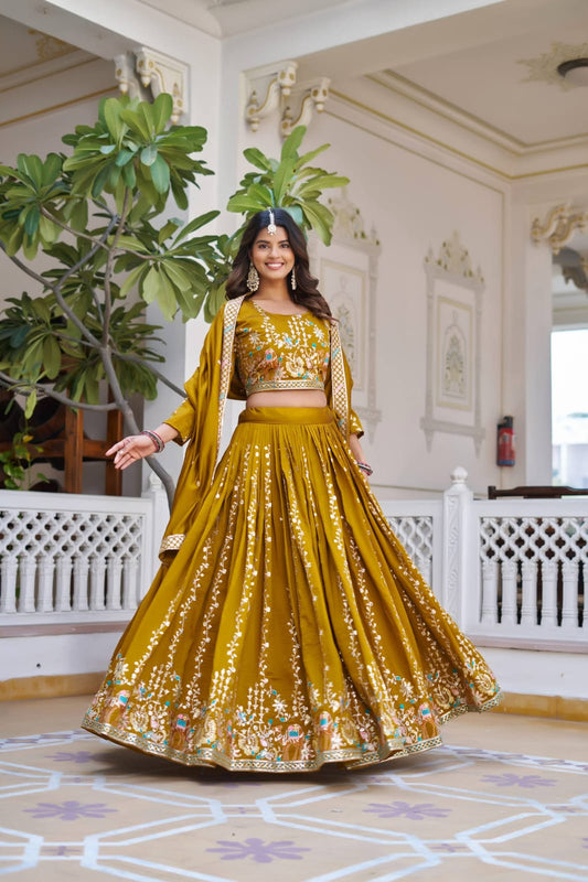Master Yellow Ready to Wear Designer Bridesmaid Lehenga choli With Dupatta