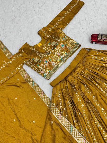 Master Yellow Ready to Wear Designer Bridesmaid Lehenga choli With Dupatta