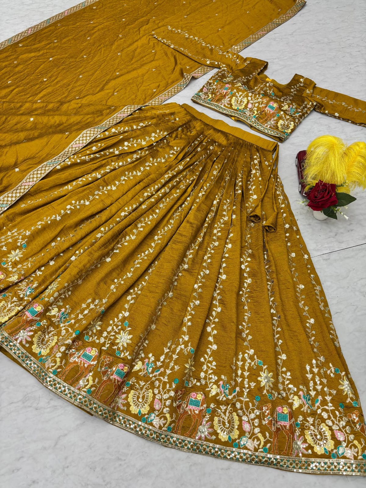 Master Yellow Ready to Wear Designer Bridesmaid Lehenga choli With Dupatta
