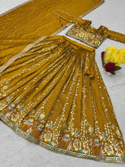 Master Yellow Ready to Wear Designer Bridesmaid Lehenga choli With Dupatta