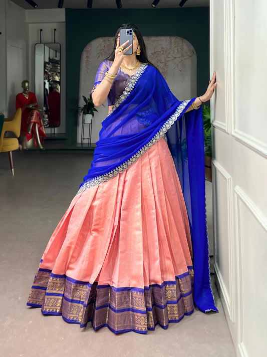 Kanchipuram Zari Weaving Lehenga Choli