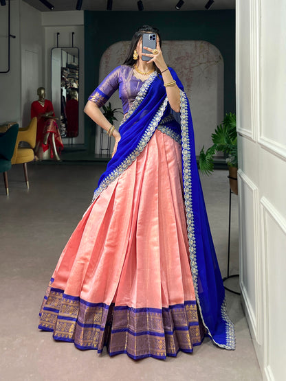 Kanchipuram Zari Weaving Lehenga Choli