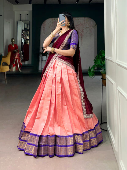 Kanchipuram Zari Weaving Lehenga Choli