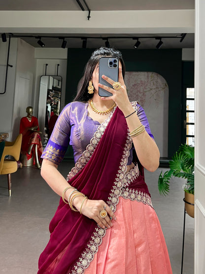 Kanchipuram Zari Weaving Lehenga Choli