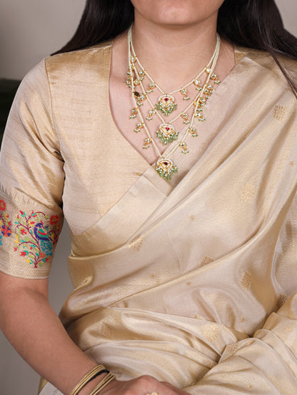 Tissue Silk Paithani Saree with Unstitched Blouse