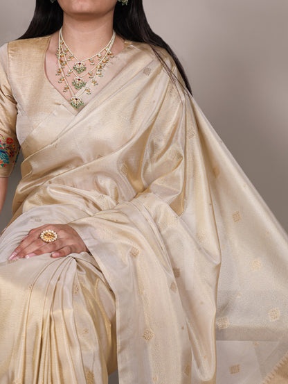 Tissue Silk Paithani Saree with Unstitched Blouse