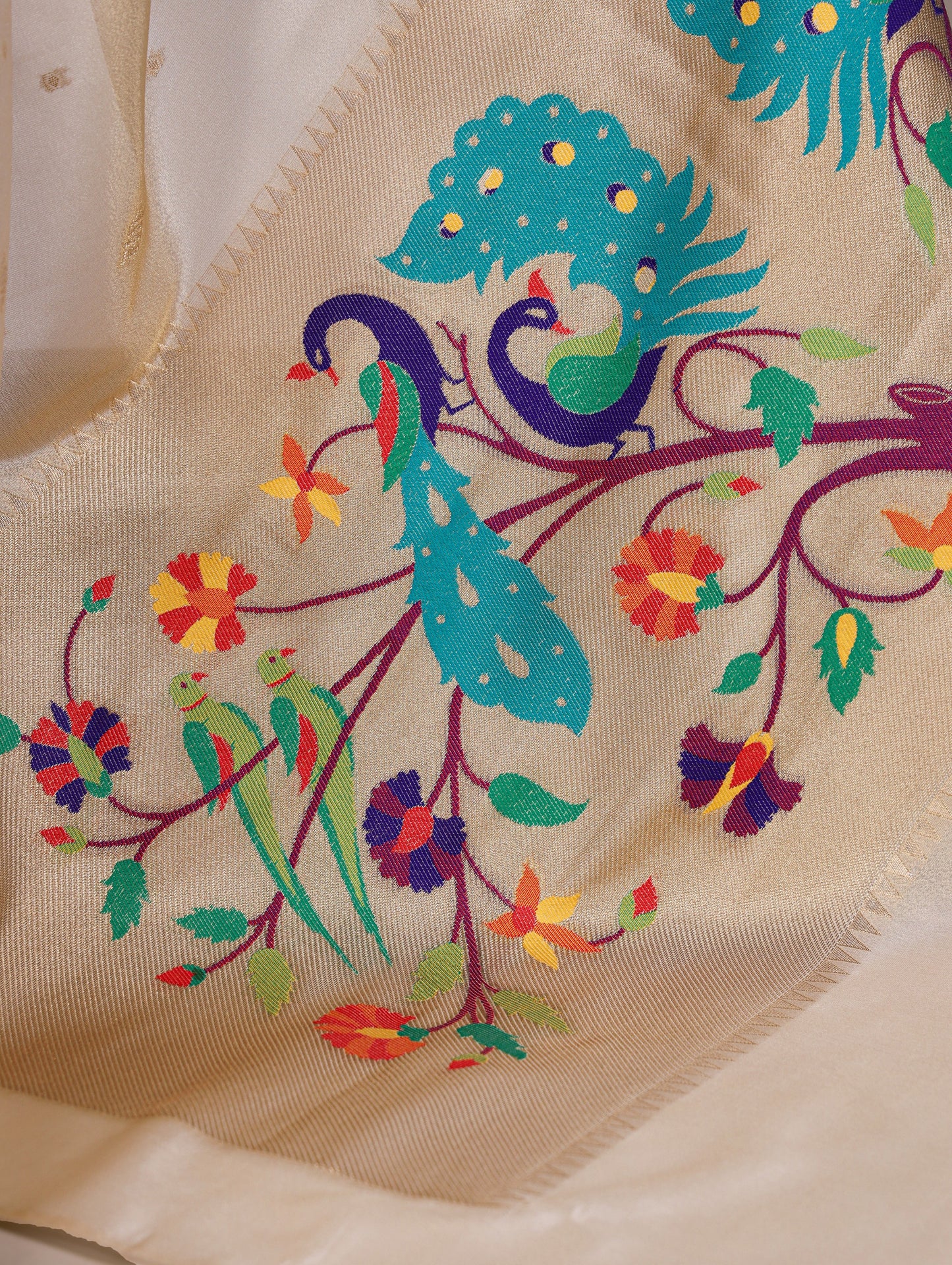 Tissue Silk Paithani Saree with Unstitched Blouse