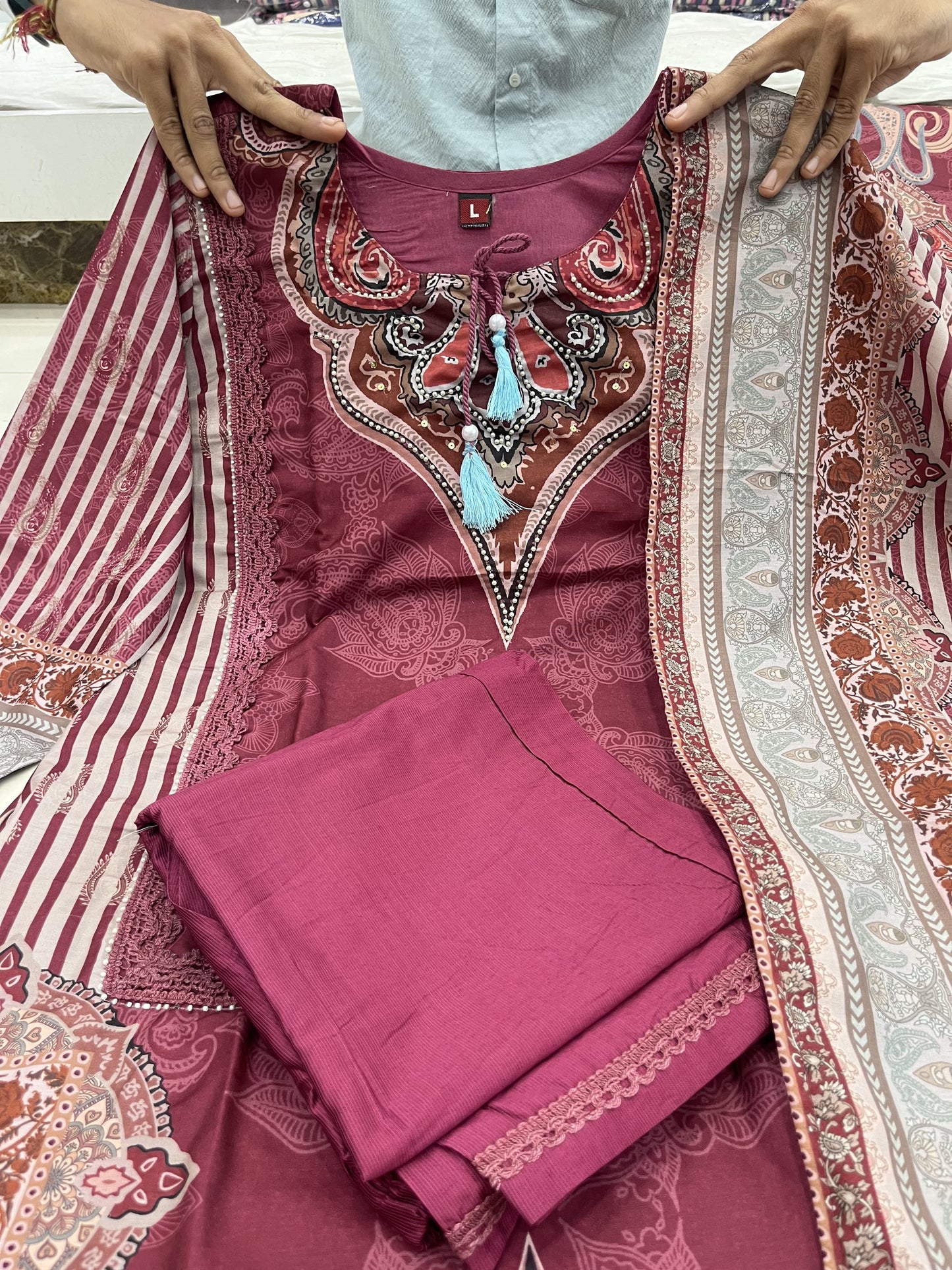 Elegant Maroon Kurti Set with Dupatta