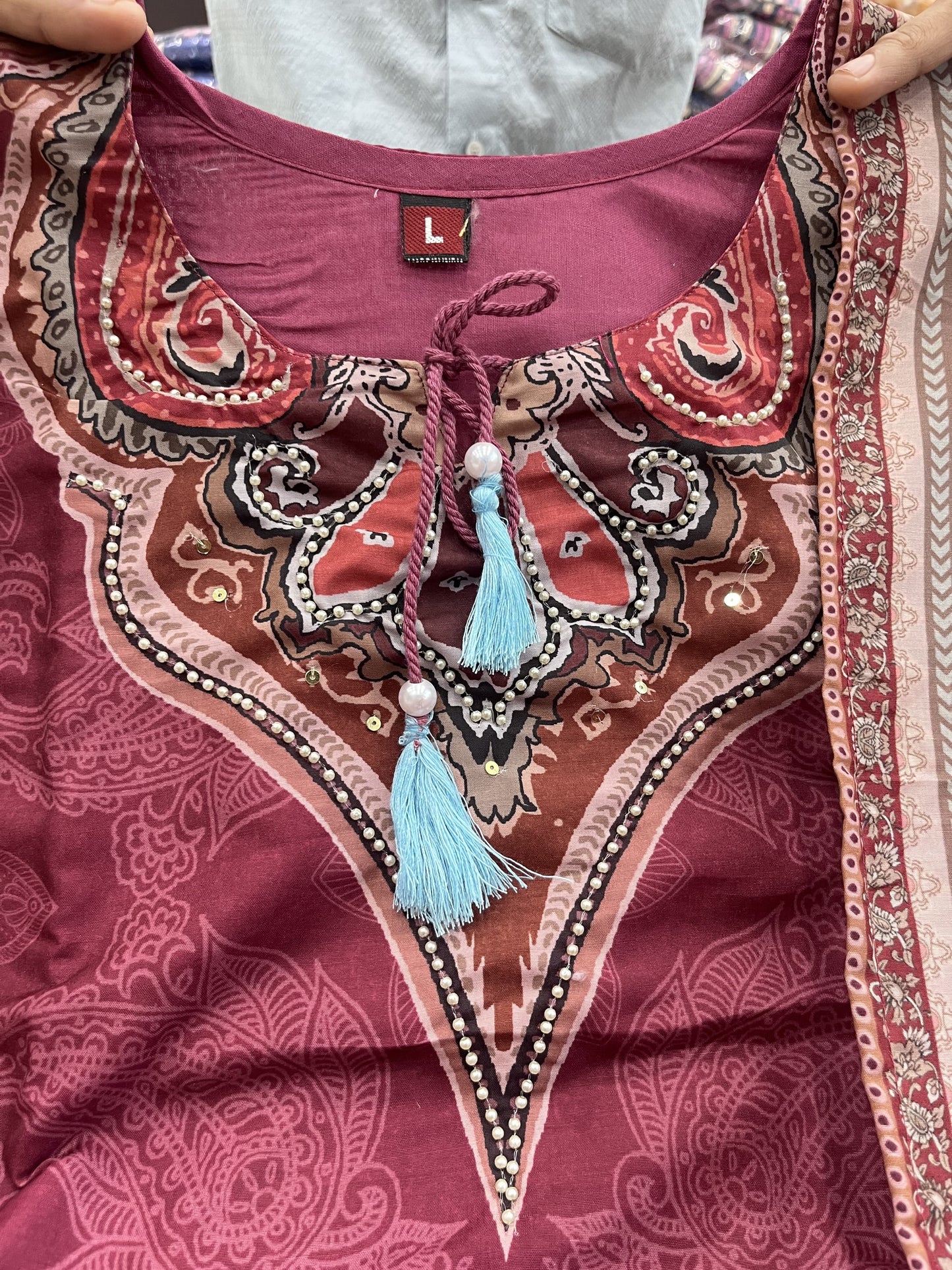 Elegant Maroon Kurti Set with Dupatta