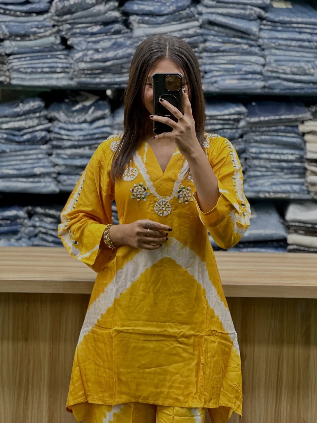 Premium Burbary Silk With Handwork Nack CORD SET Set