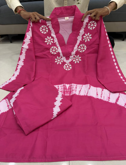 Premium Burbary Silk With Handwork Nack CORD SET Set