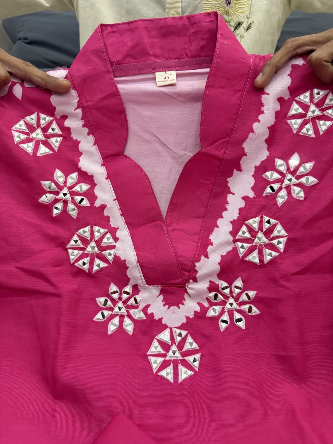 Premium Burbary Silk With Handwork Nack CORD SET Set