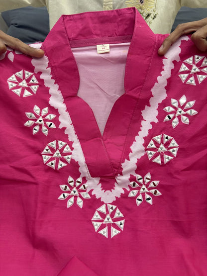 Premium Burbary Silk With Handwork Nack CORD SET Set