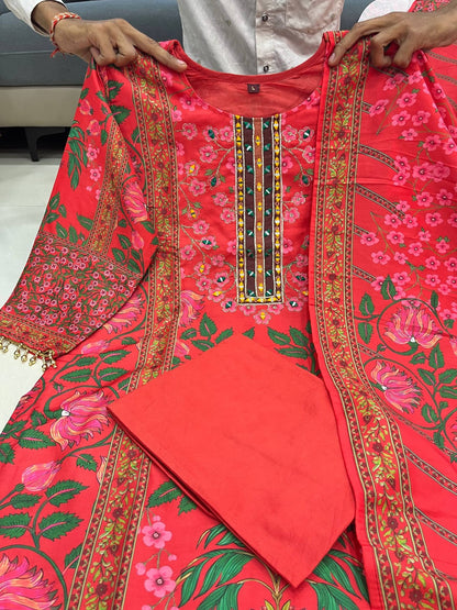 Premium Muslin Kurti Pant Dupatta Set