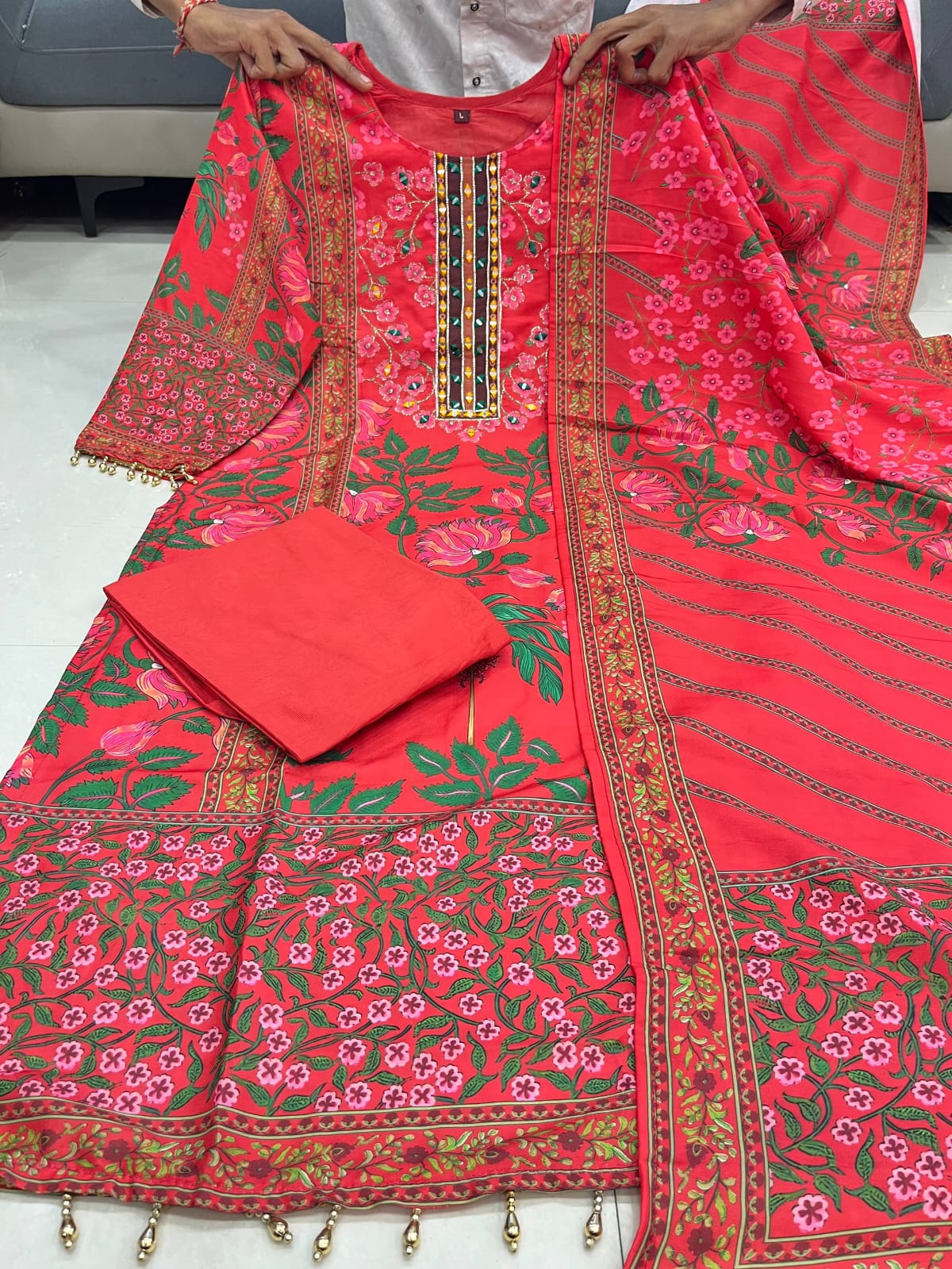 Premium Muslin Kurti Pant Dupatta Set