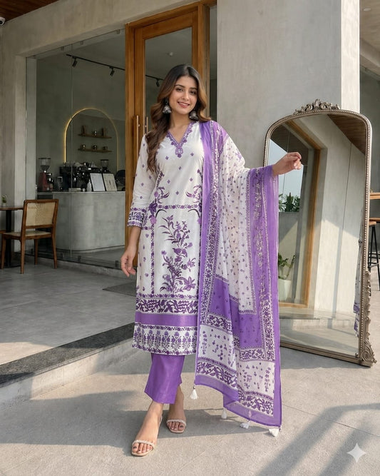 Premium 3 PCS Berry Silk Suit Set