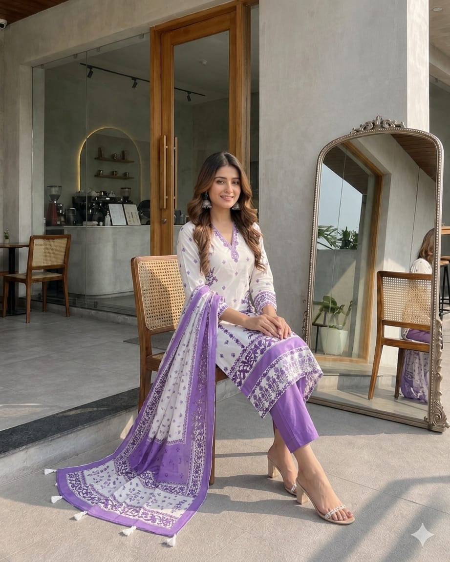 Premium 3 PCS Berry Silk Suit Set