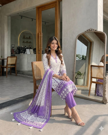 Premium 3 PCS Berry Silk Suit Set