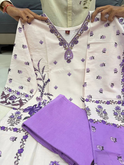 Premium 3 PCS Berry Silk Suit Set