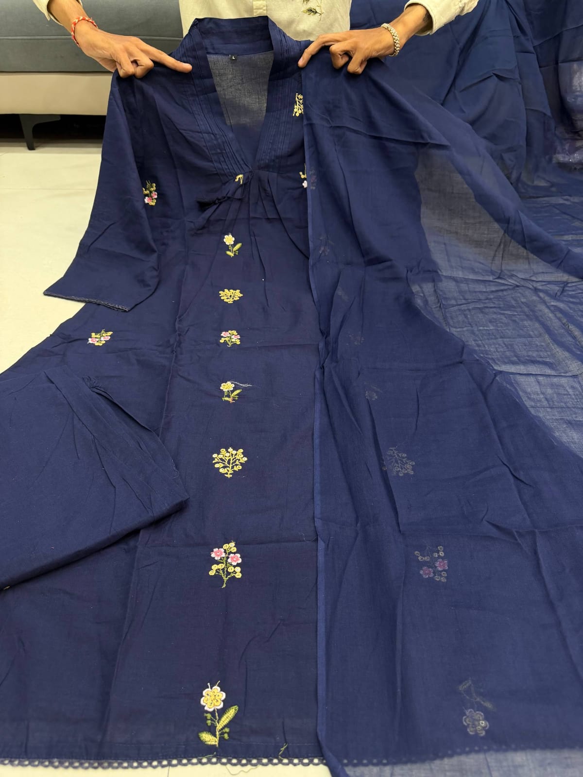 60x60 Cotton Kurti Set with Plazo & Dupatta