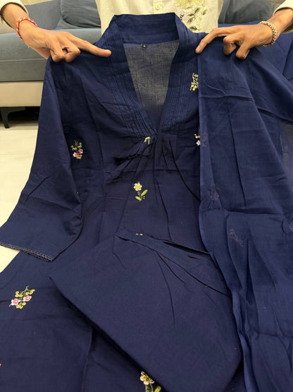 60x60 Cotton Kurti Set with Plazo & Dupatta