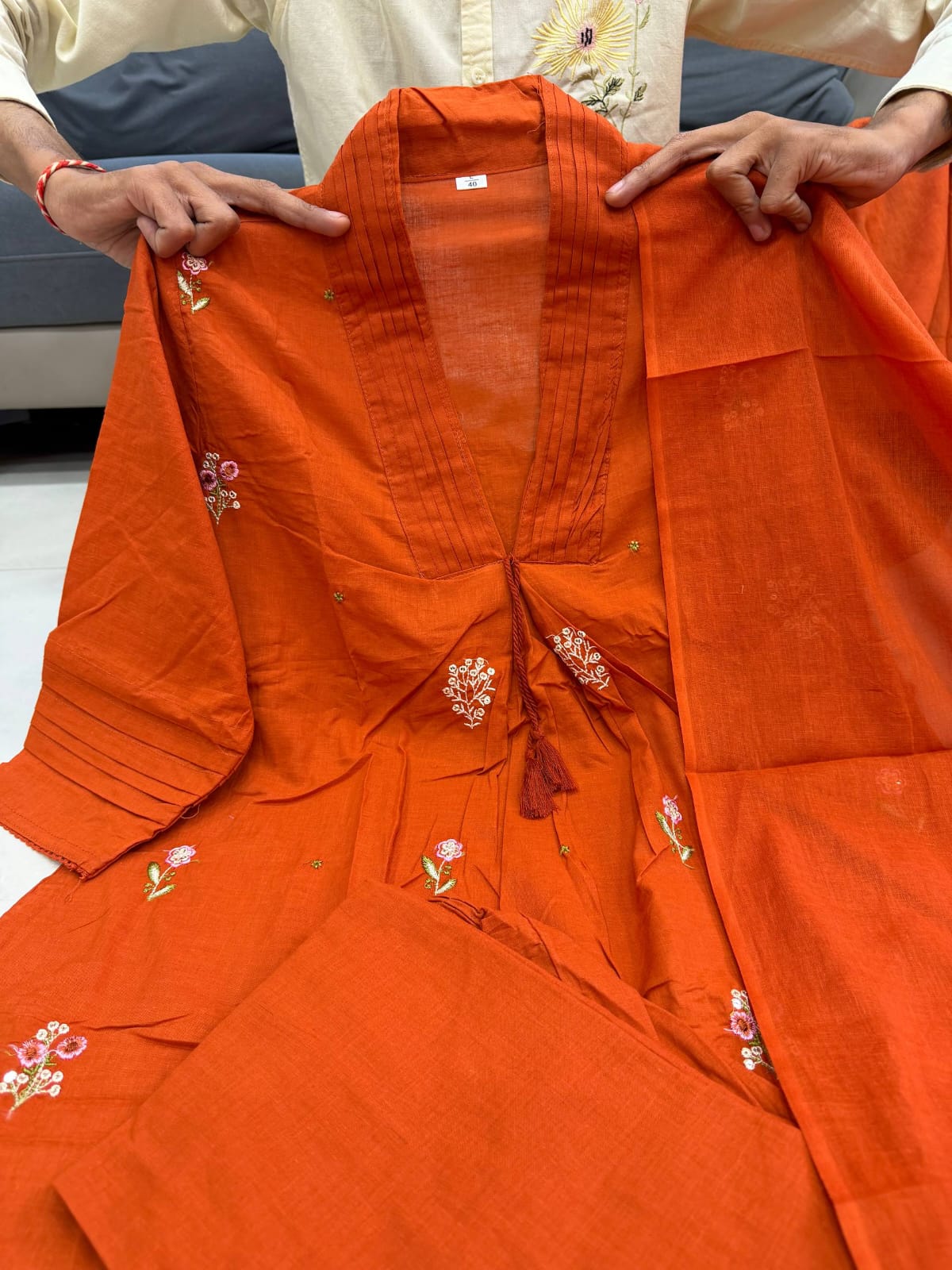 60x60 Cotton Kurti Set with Plazo & Dupatta