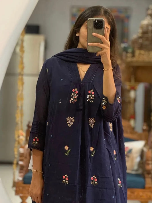60x60 Cotton Kurti Set with Plazo & Dupatta