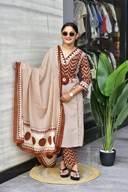Summer Premium Cotton Kurti Pant with Dupatta