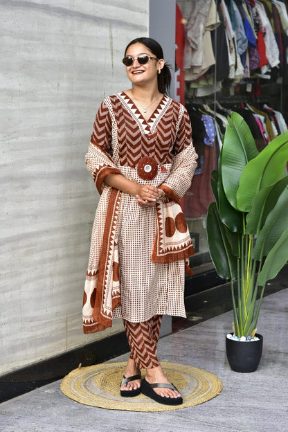 Summer Premium Cotton Kurti Pant with Dupatta