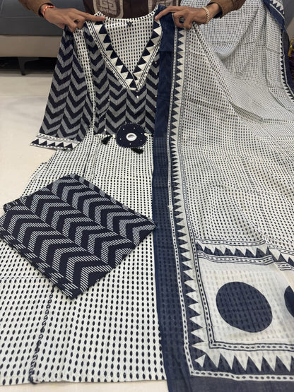 Summer Premium Cotton Kurti Pant with Dupatta