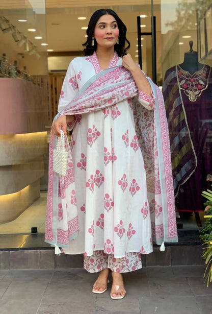 Summer Premium Cotton Kurti Pant with Dupatta