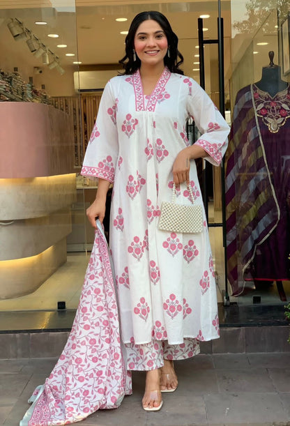 Summer Premium Cotton Kurti Pant with Dupatta