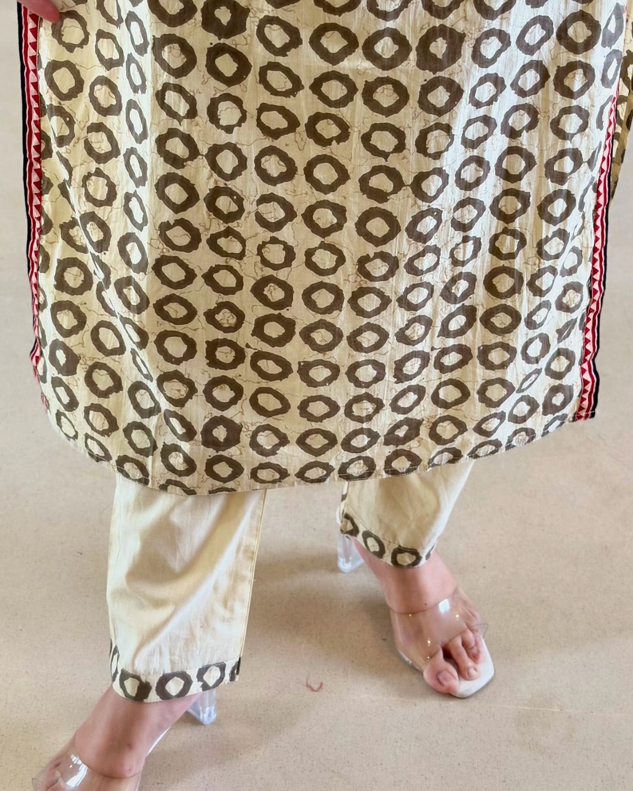 Elegant Ajrakh Print Kurti Set with Dupatta