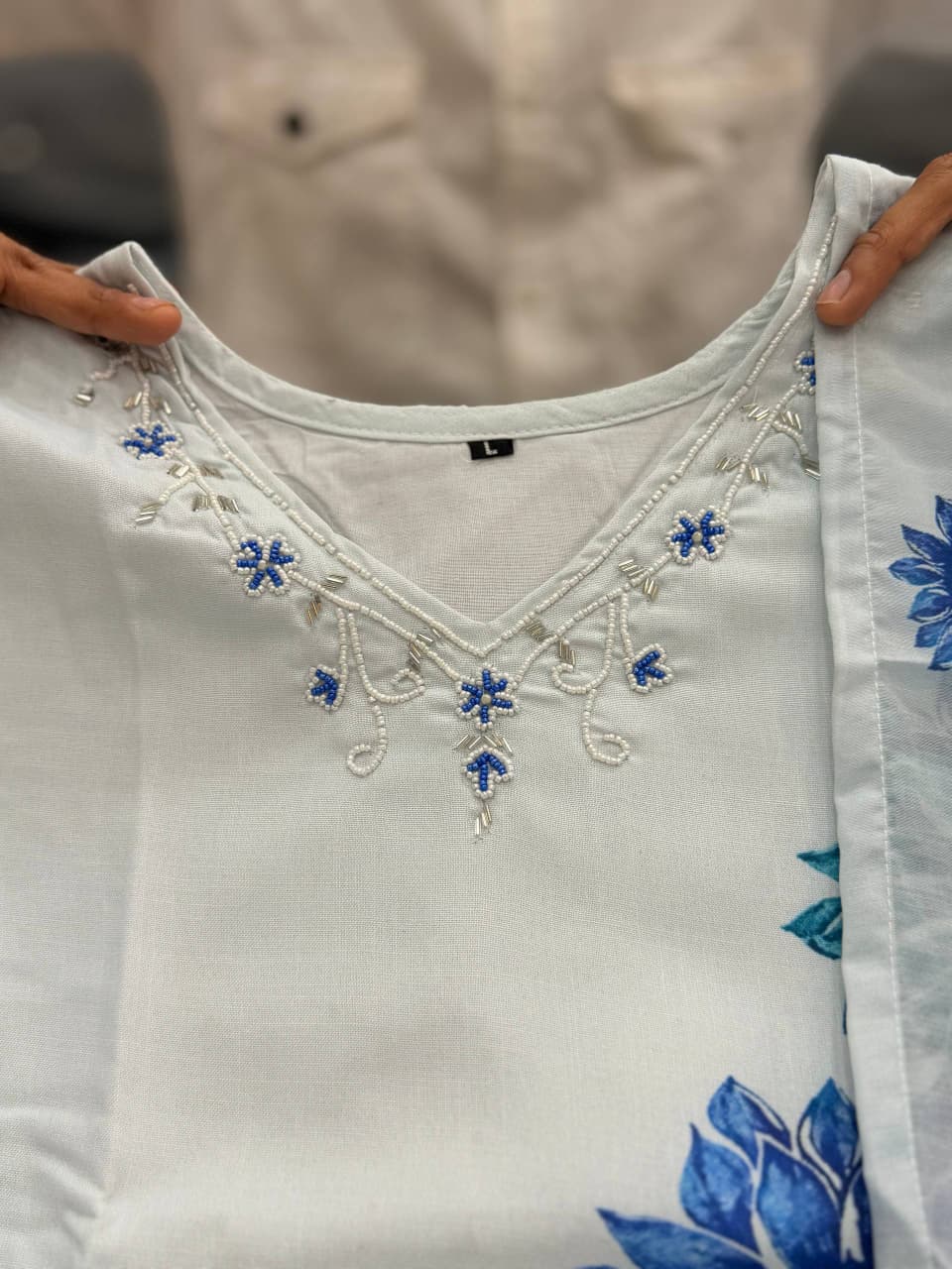Elegant White Kurti Set with Dupatta