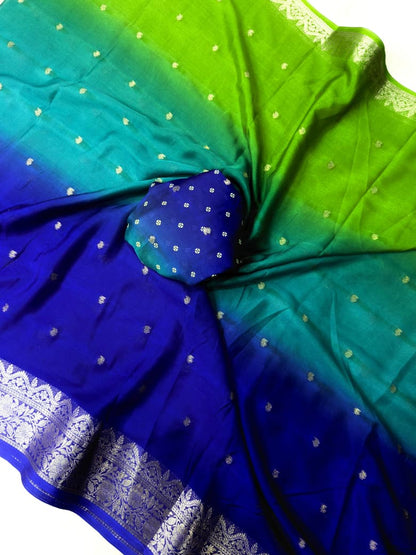 Multi Colour All Over Jari Butti Saree with Running Blouse