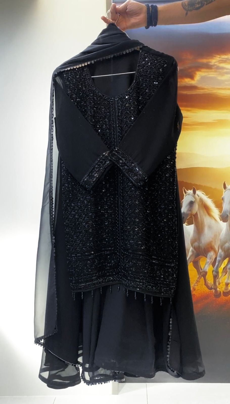 Black embroidered 