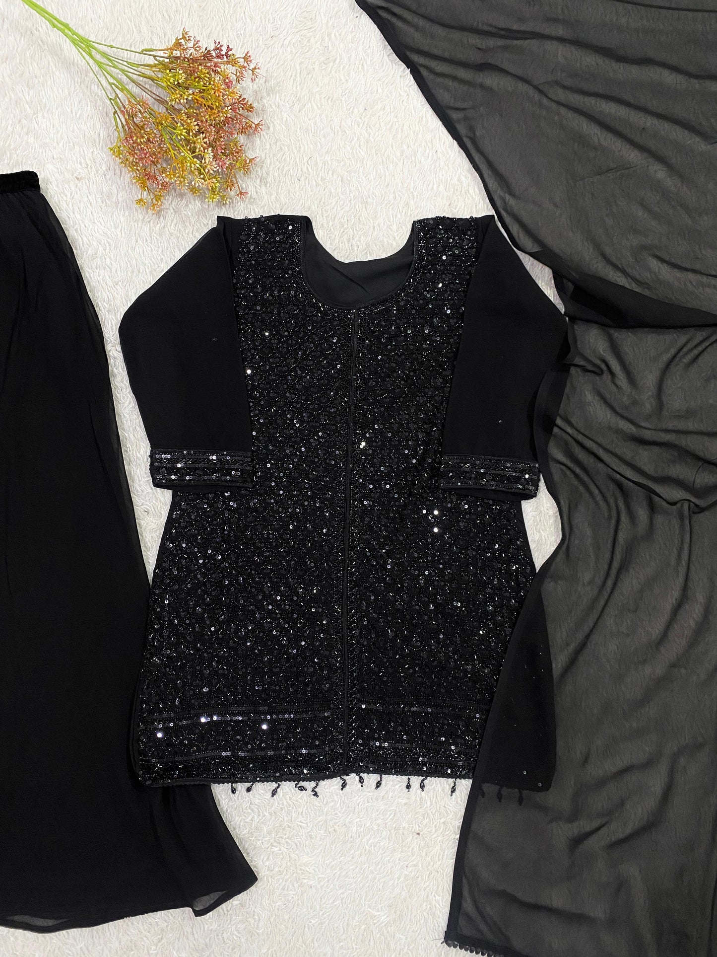 Black sequin dress 